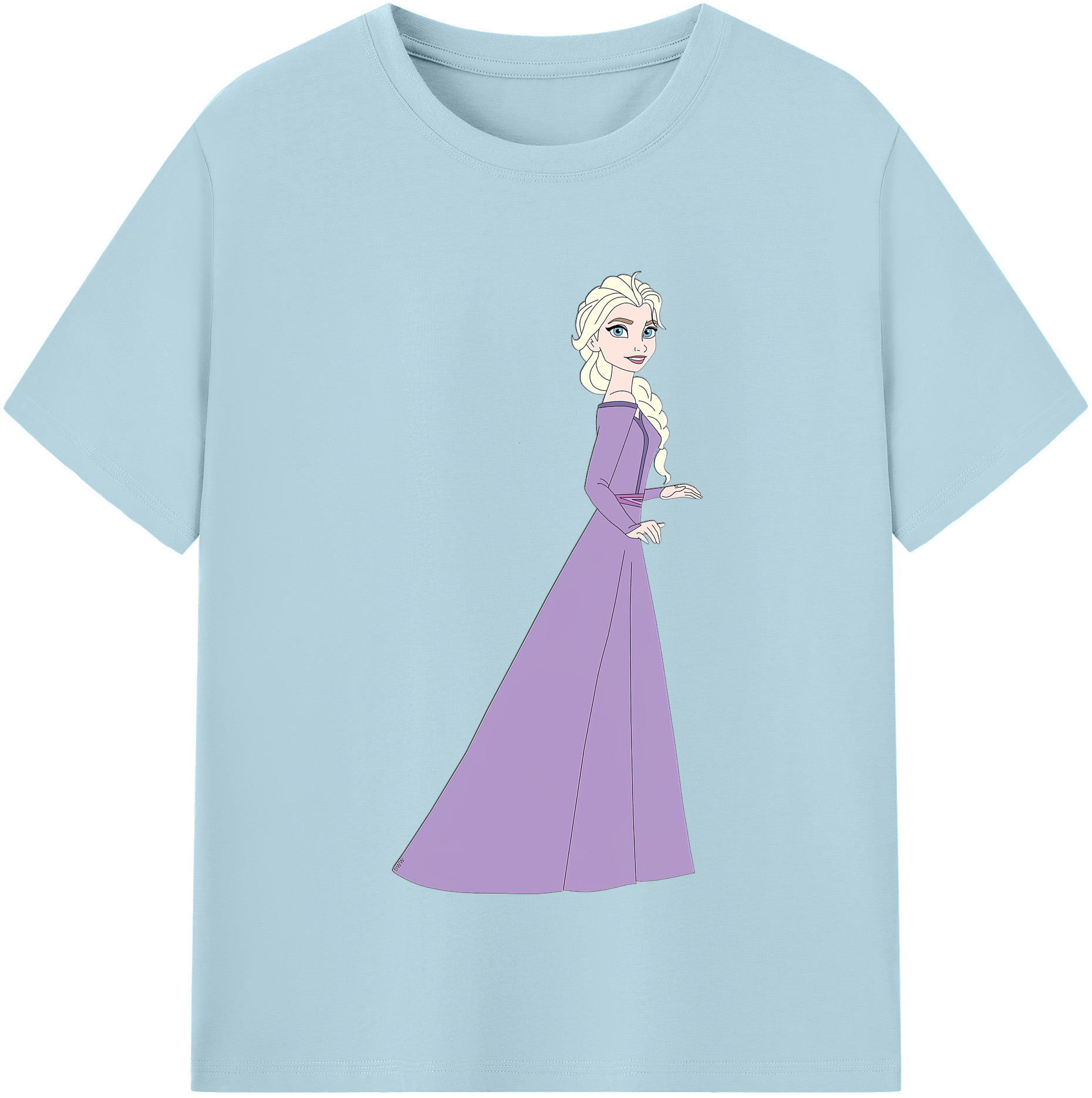 （画像用） アナと雪の女王 アンナ エルサ Frozen Anna Elsa 綿100％半袖Tシャツ（フロントプリント）
